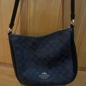 Coach Black and Brown Signature Shoulder Bag